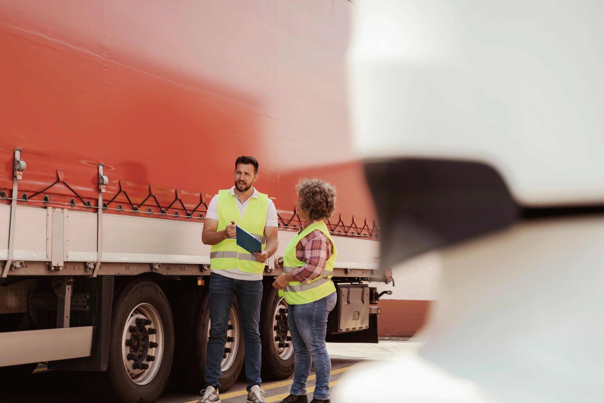 modern trucking logistics team